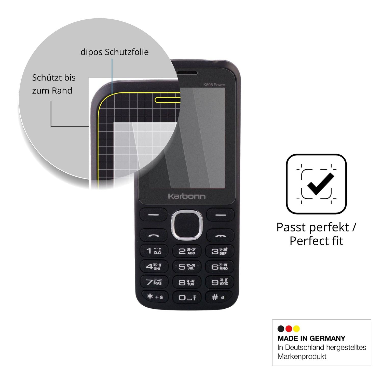 Schutz gegen Kratzer auf dem Karbonn K595 Power Glas durch Schlüssel oder Ähnliches