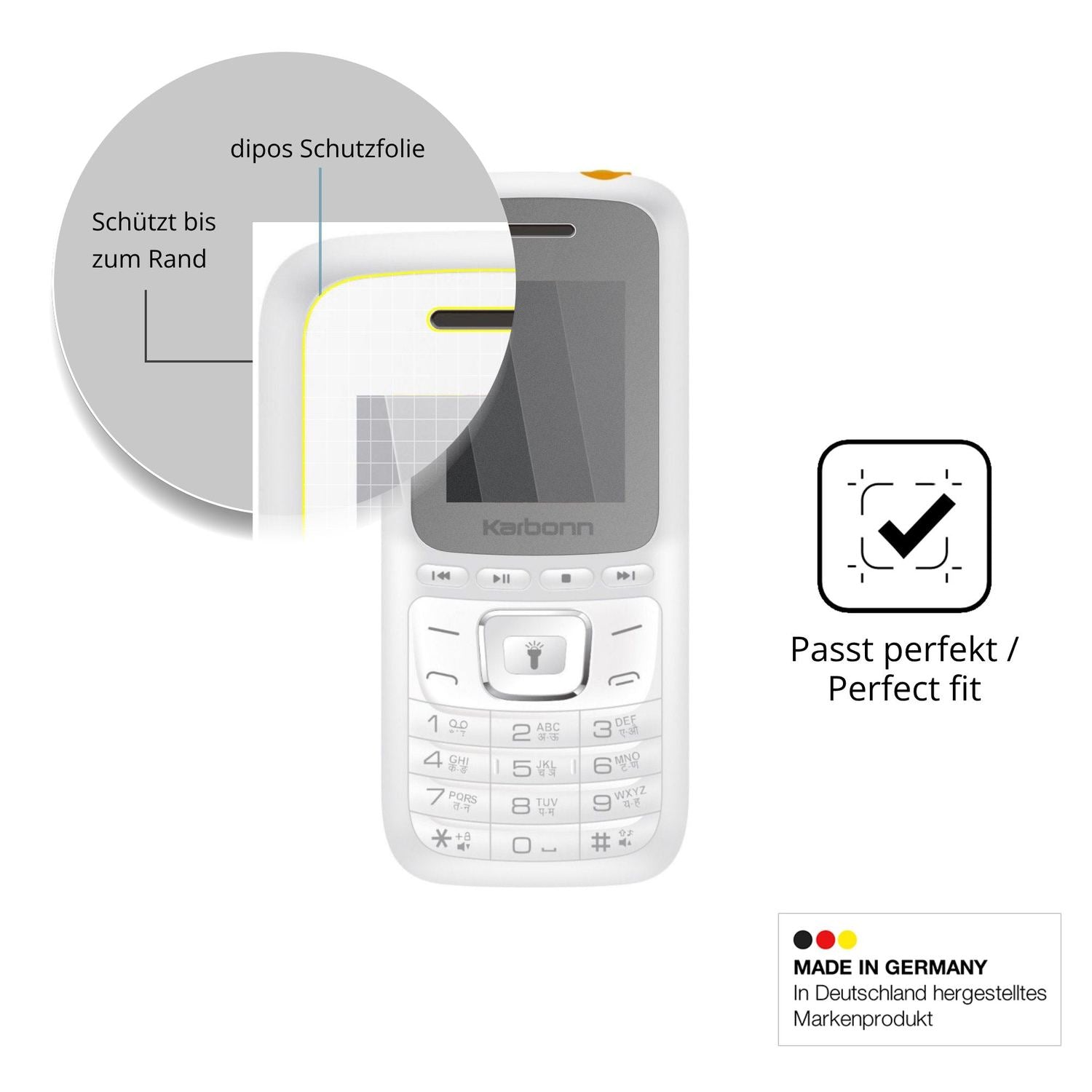 Schutz gegen Kratzer auf dem Karbonn K7 Power Glas durch Schlüssel oder Ähnliches