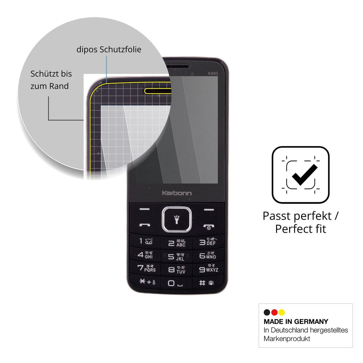 Schutz gegen Kratzer auf dem Karbonn K880 Glas durch Schlüssel oder Ähnliches