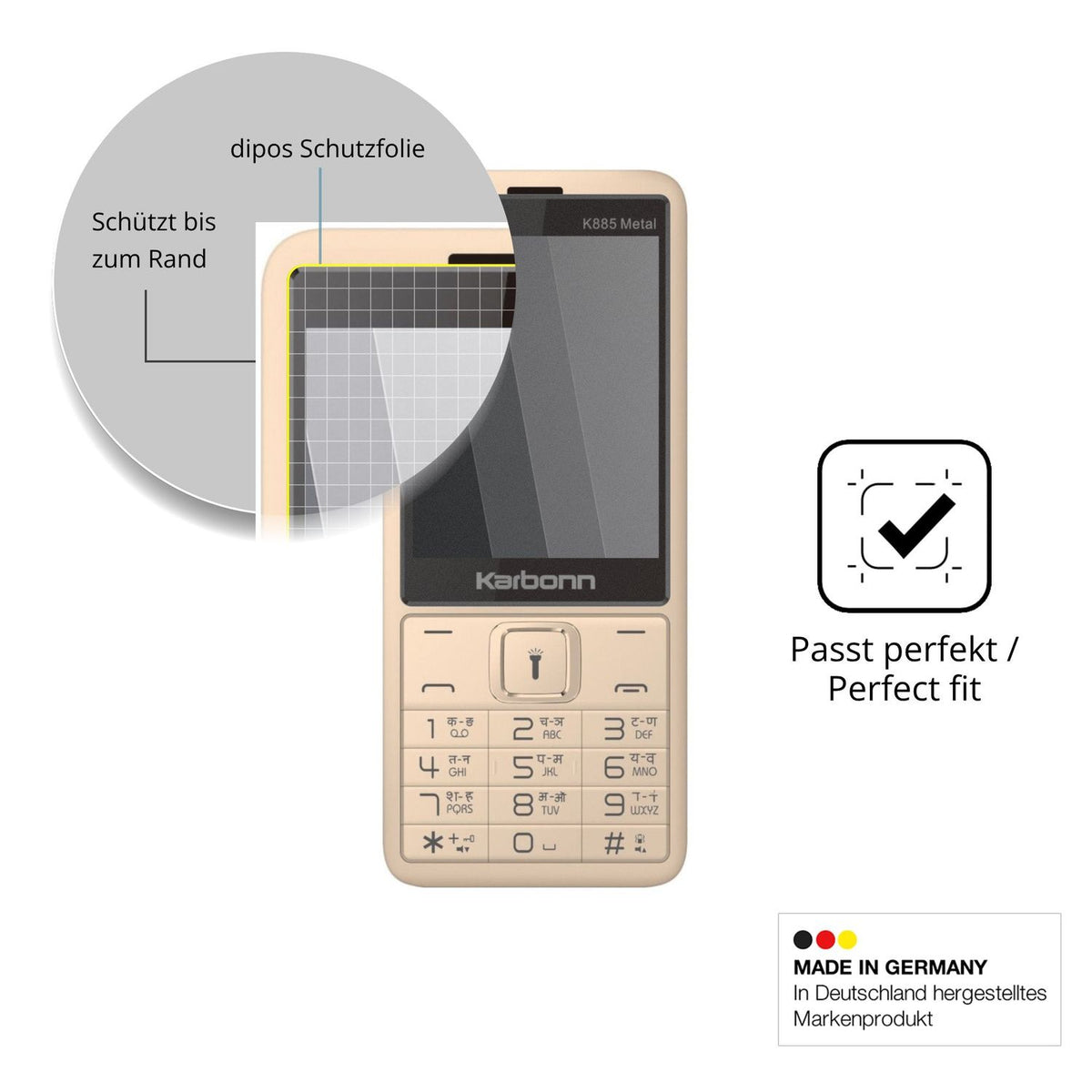 Schutz gegen Kratzer auf dem Karbonn K885 Metal Glas durch Schlüssel oder Ähnliches