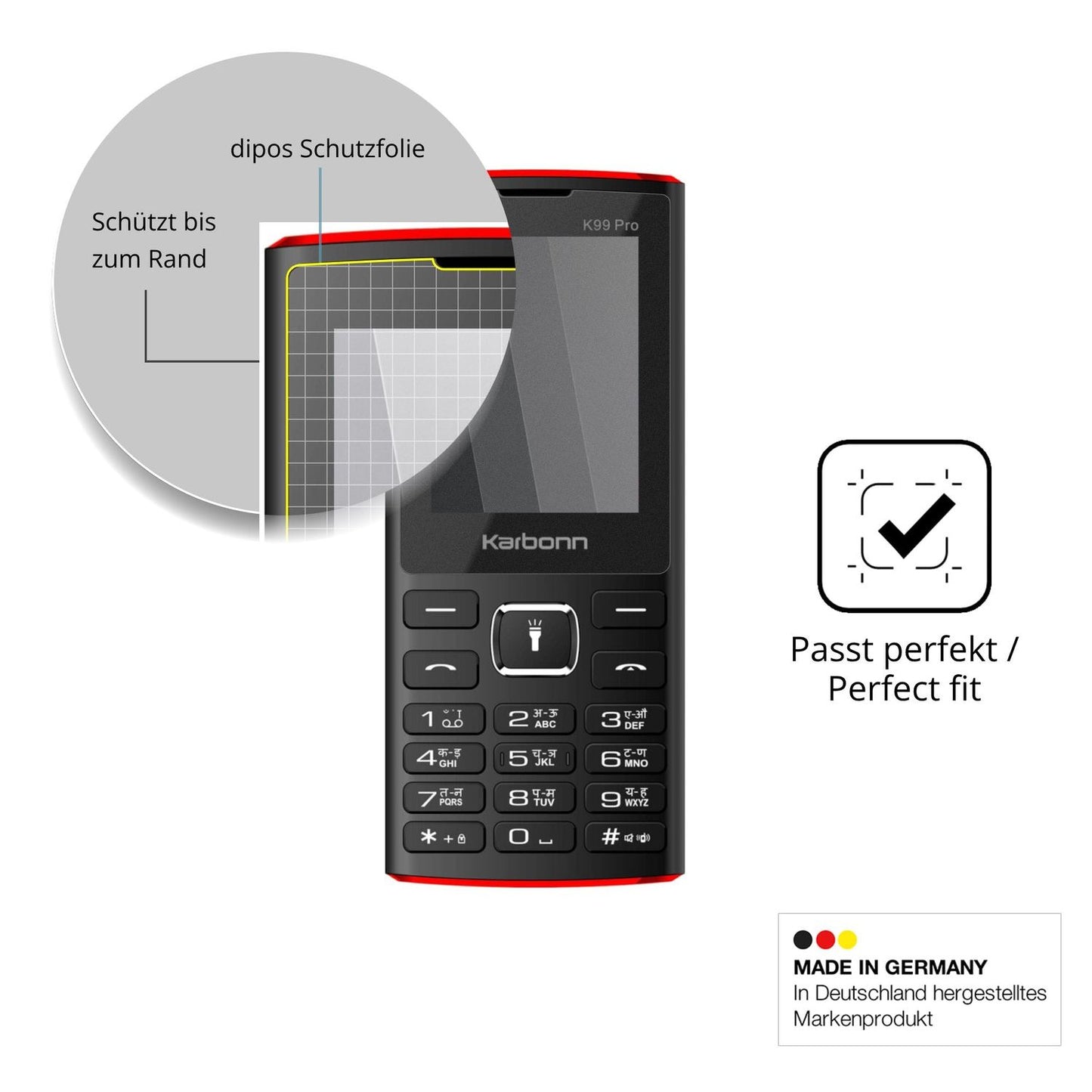 Schutz gegen Kratzer auf dem Karbonn K99 Pro Glas durch Schlüssel oder Ähnliches