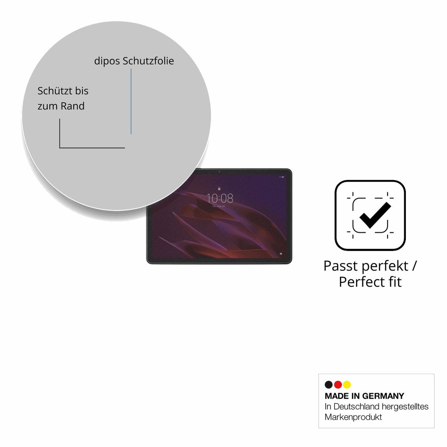 Schutz gegen Kratzer auf dem Lenovo ThinkTab X11 Gen 1 Glas durch Schlüssel oder Ähnliches