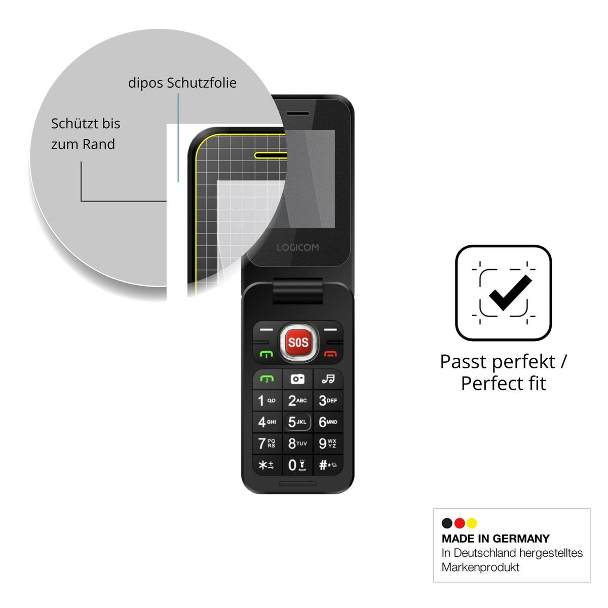 Schutz gegen Kratzer auf dem Logicom Fleep S90 Glas durch Schlüssel oder Ähnliches