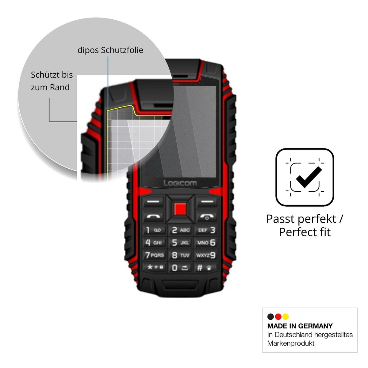 Schutz gegen Kratzer auf dem Logicom L-Xtrem 20 Glas durch Schlüssel oder Ähnliches