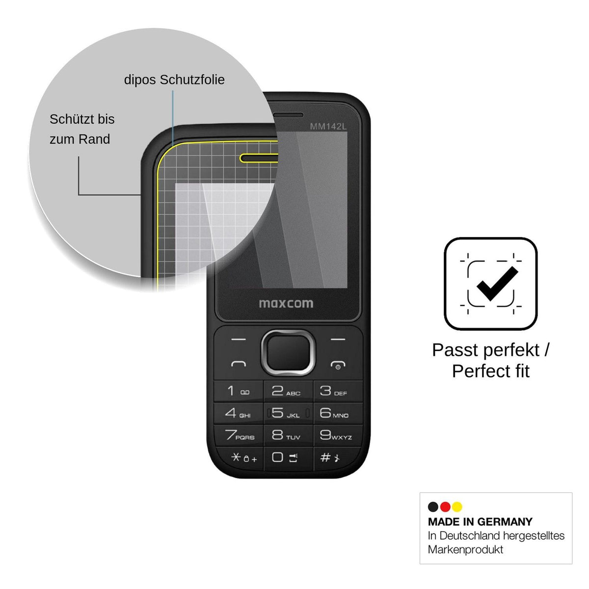 Blickschutzfolie für MaxCom MM142L matt Schutzfolie Privacy