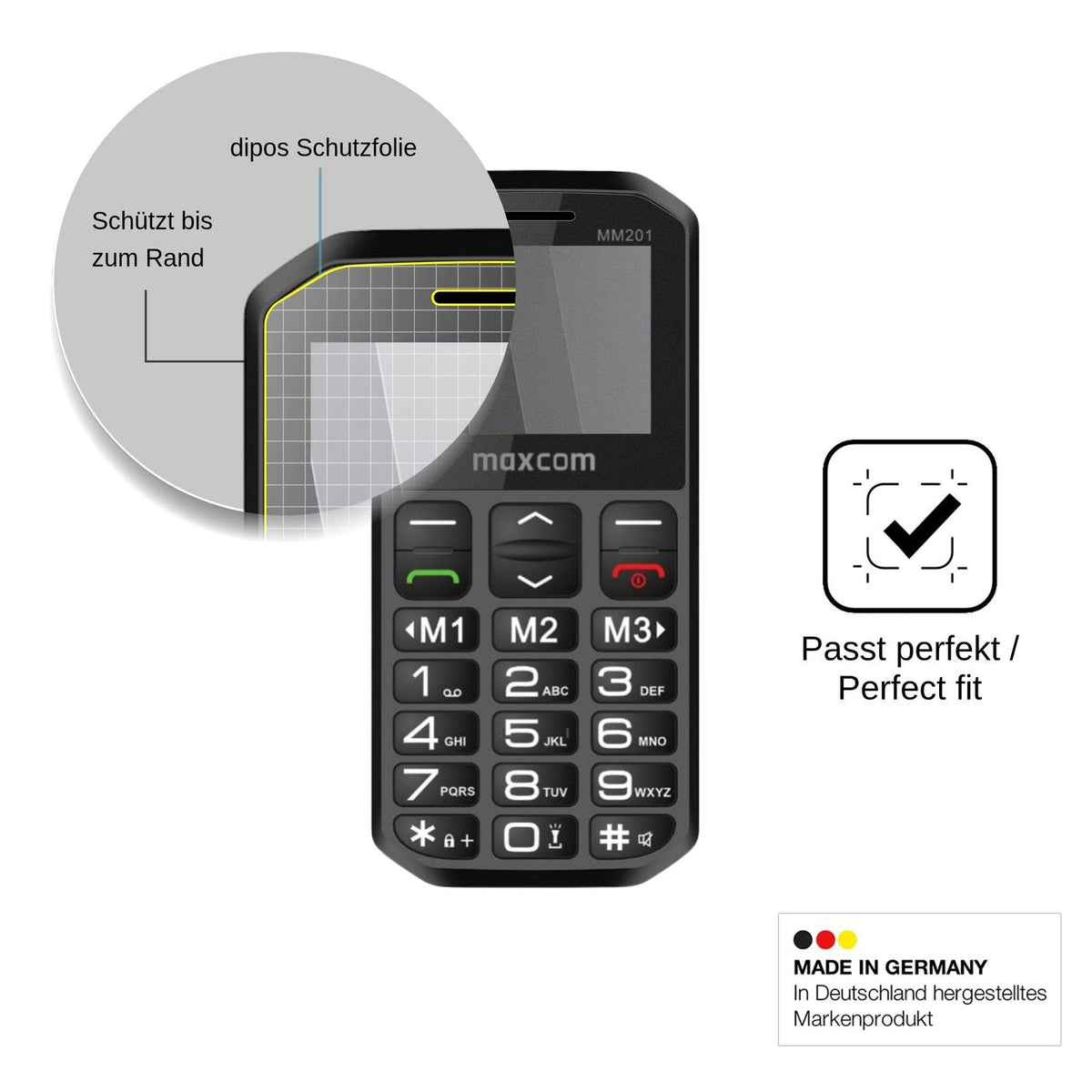 Blickschutzfolie für MaxCom MM201 matt Schutzfolie Privacy