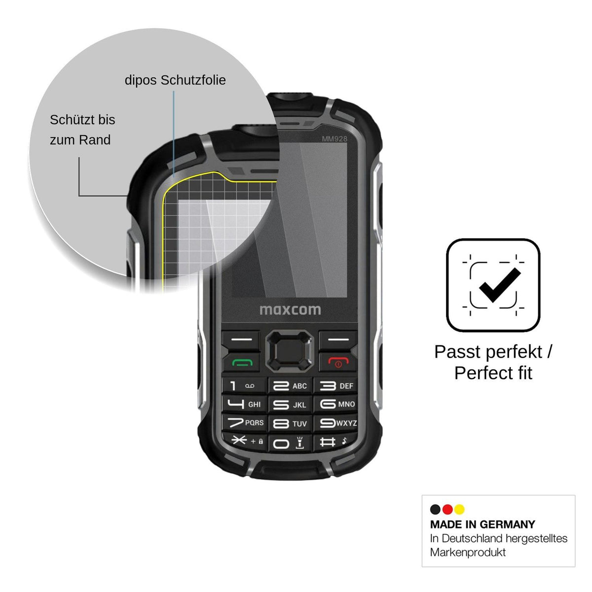 Blickschutzfolie für MaxCom MM928 4G matt Schutzfolie Privacy