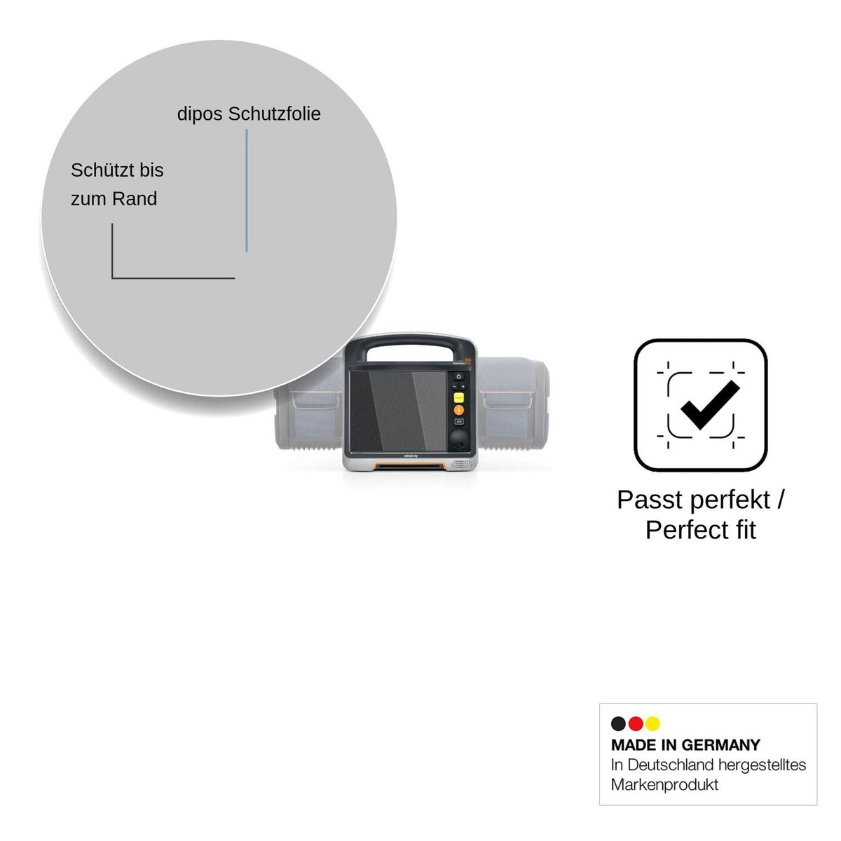 Blickschutzfolie für Mindray Beneheart DX matt Schutzfolie Privacy