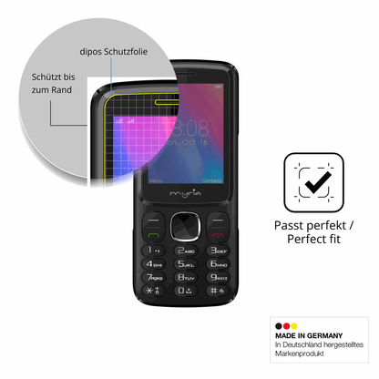 Schutz gegen Kratzer auf dem Myria Endless 3G Glas durch Schlüssel oder Ähnliches