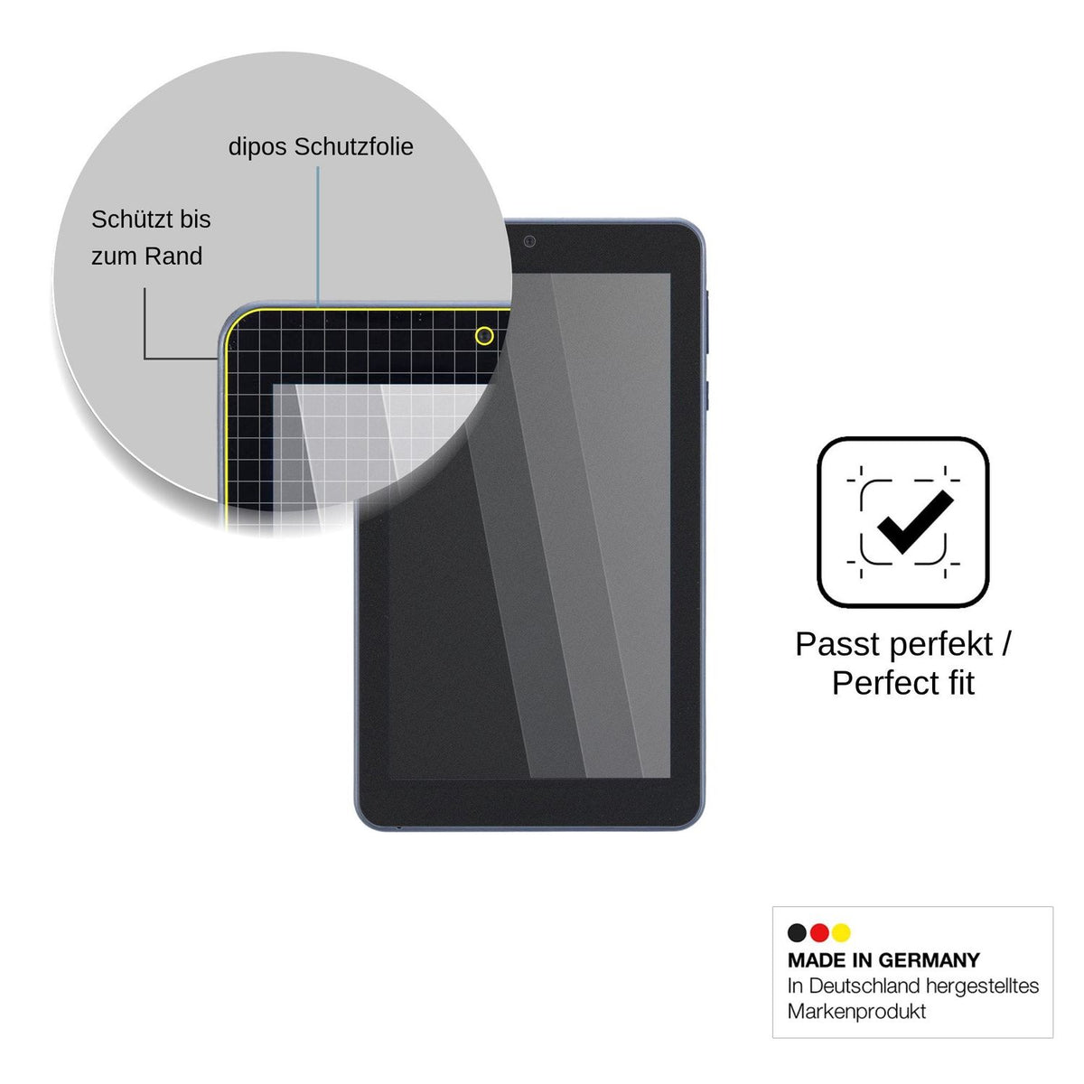 Blickschutzfolie für ONN Surf Tablet 7 matt Schutzfolie Privacy