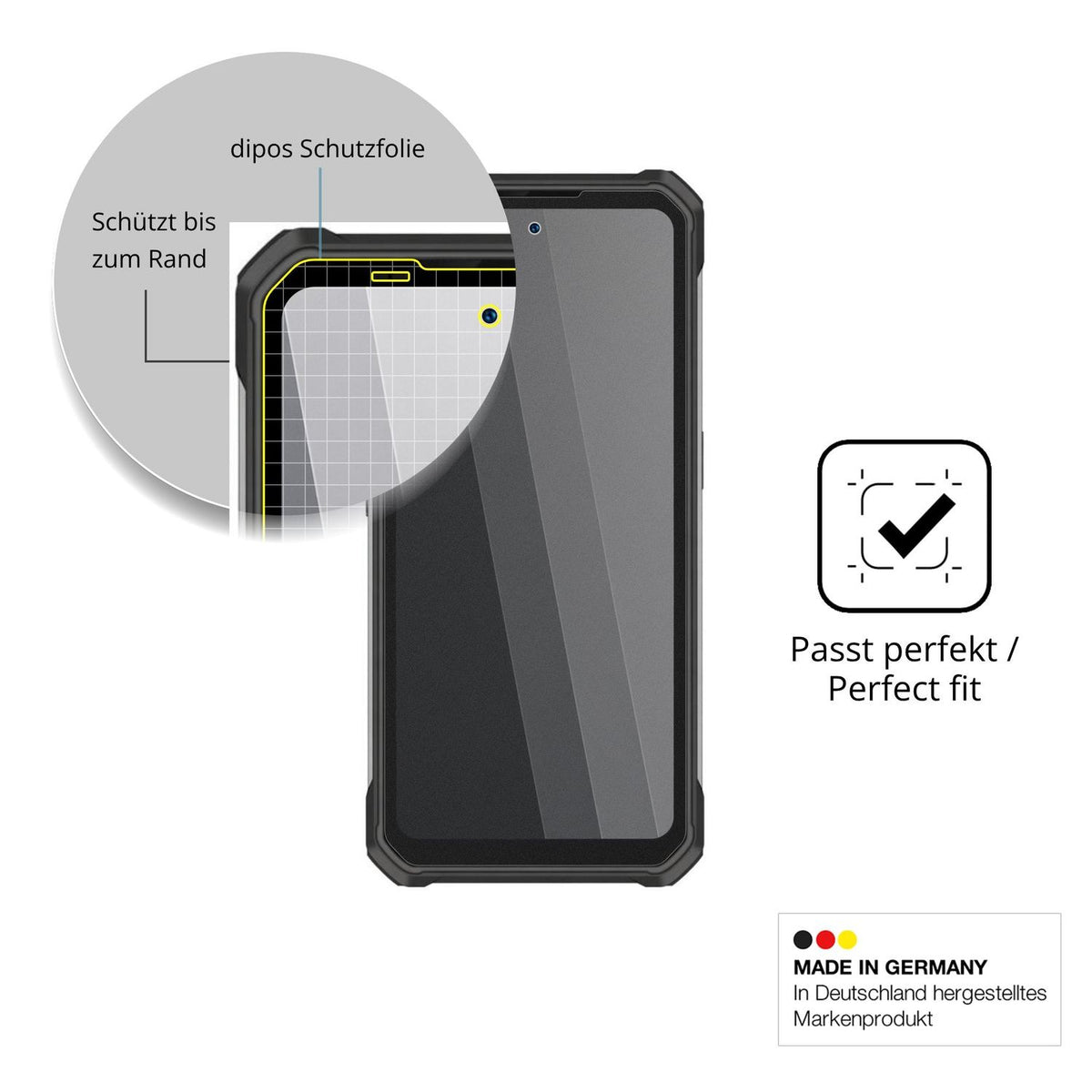 Schutz gegen Kratzer auf dem Oukitel WP100 Plus Glas durch Schlüssel oder Ähnliches