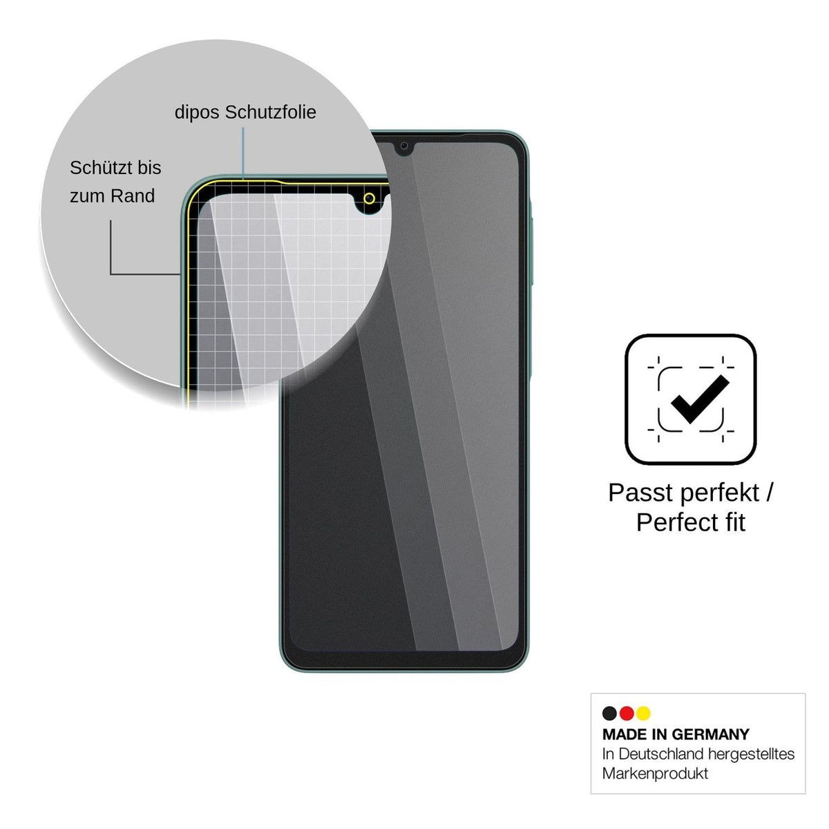 Blickschutzfolie für Samsung Galaxy A08 matt Schutzfolie Privacy