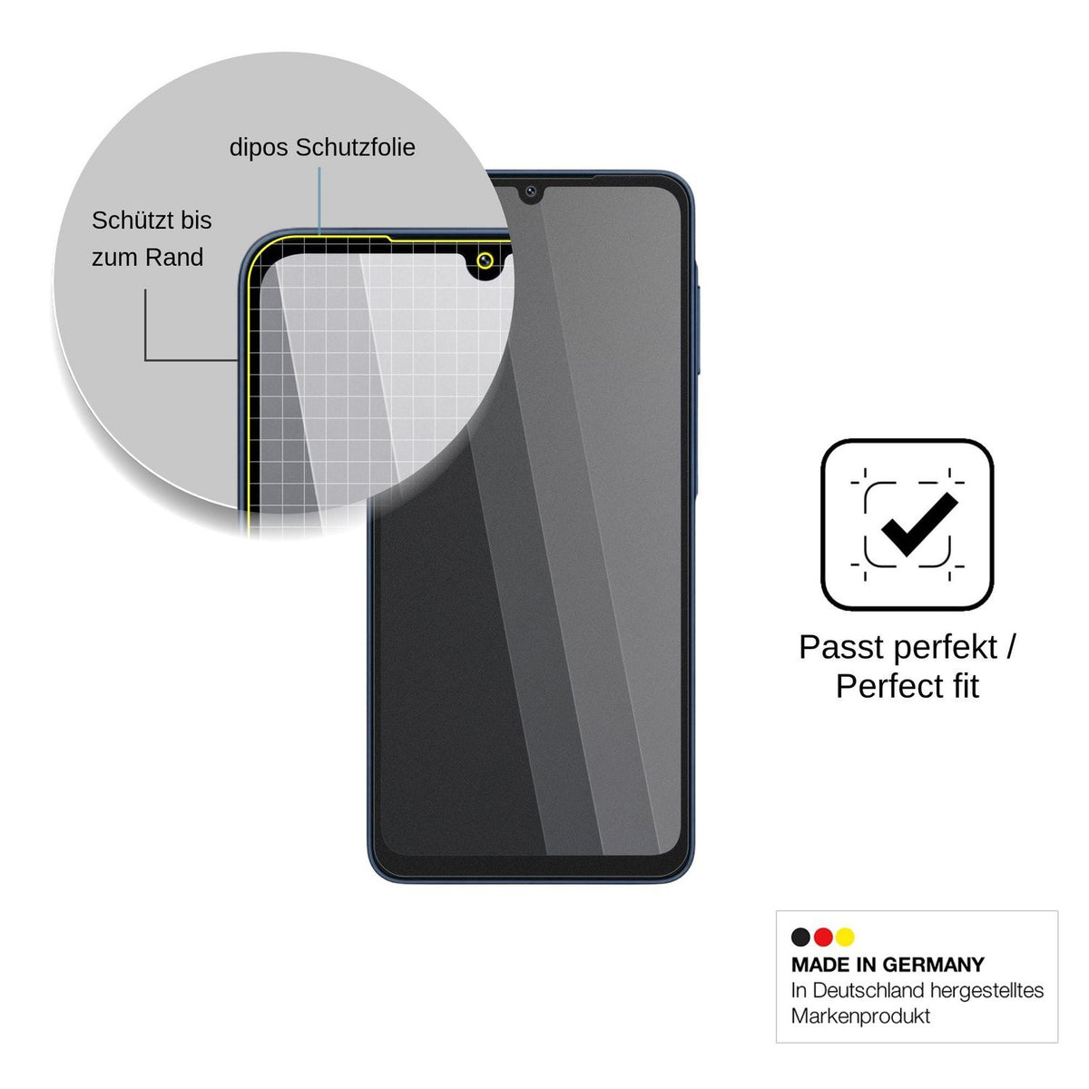 Blickschutzfolie für Samsung Galaxy F08 matt Schutzfolie Privacy