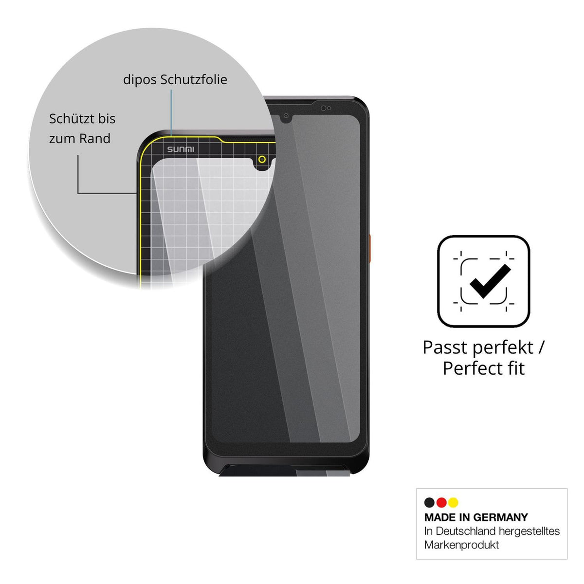 Schutz gegen Kratzer auf dem Sunmi P3 Air Glas durch Schlüssel oder Ähnliches