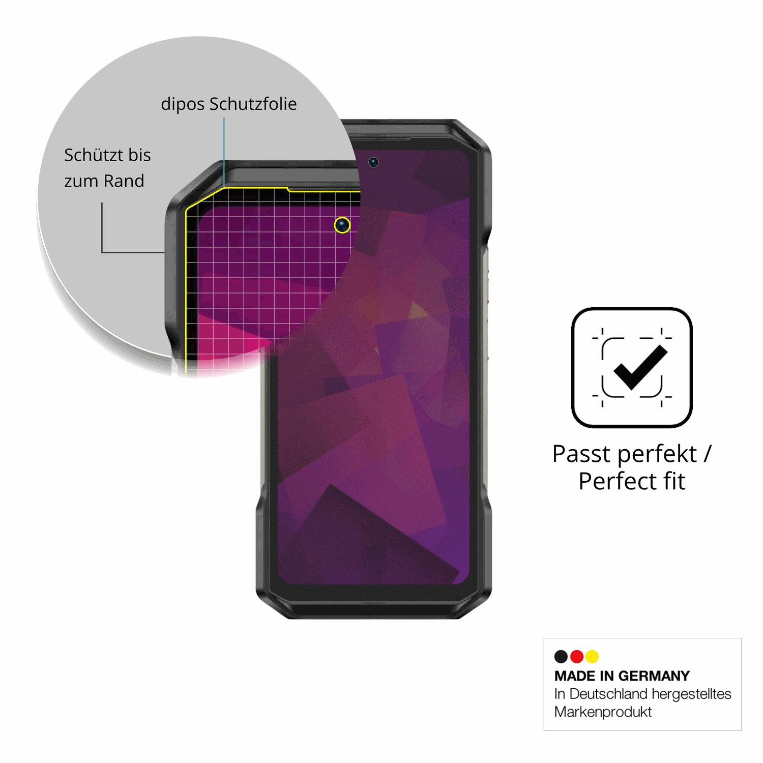 Schutz gegen Kratzer auf dem Ulefone Armor 27T Pro Plus Glas durch Schlüssel oder Ähnliches