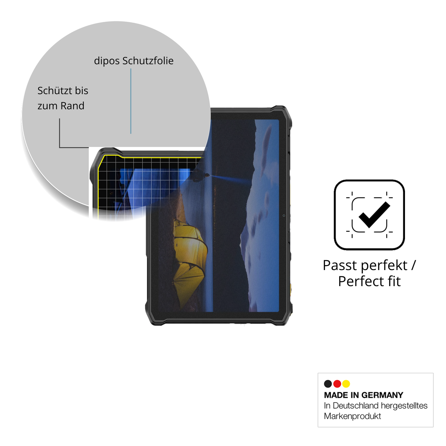 Schutz gegen Kratzer auf dem Ulefone Armor Pad 5 Pro Glas durch Schlüssel oder Ähnliches