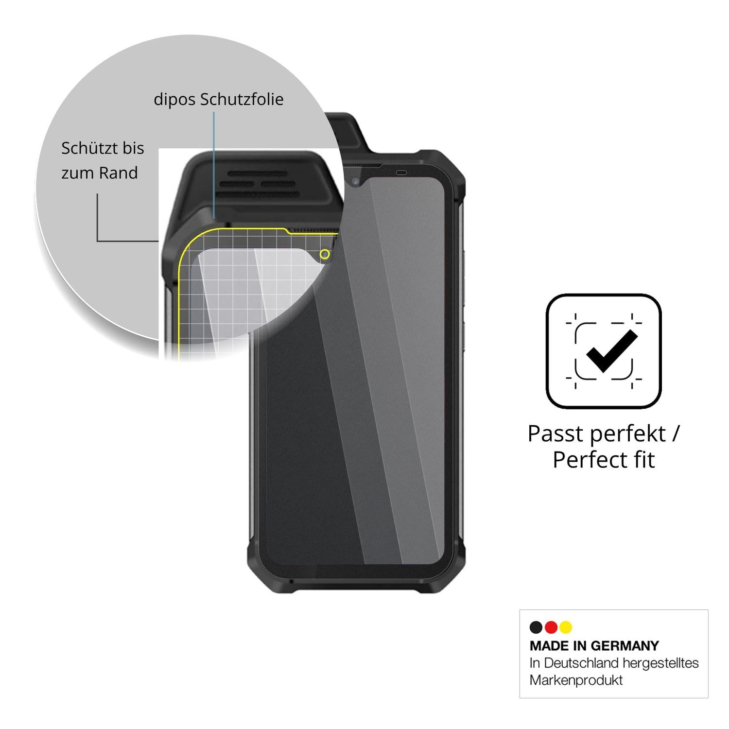 Schutz gegen Kratzer auf dem UNIWA W888 Glas durch Schlüssel oder Ähnliches