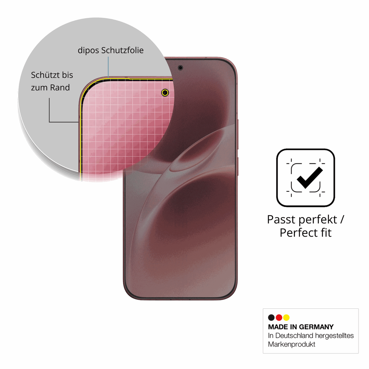 Schutz gegen Kratzer auf dem Vivo V70 Glas durch Schlüssel oder Ähnliches