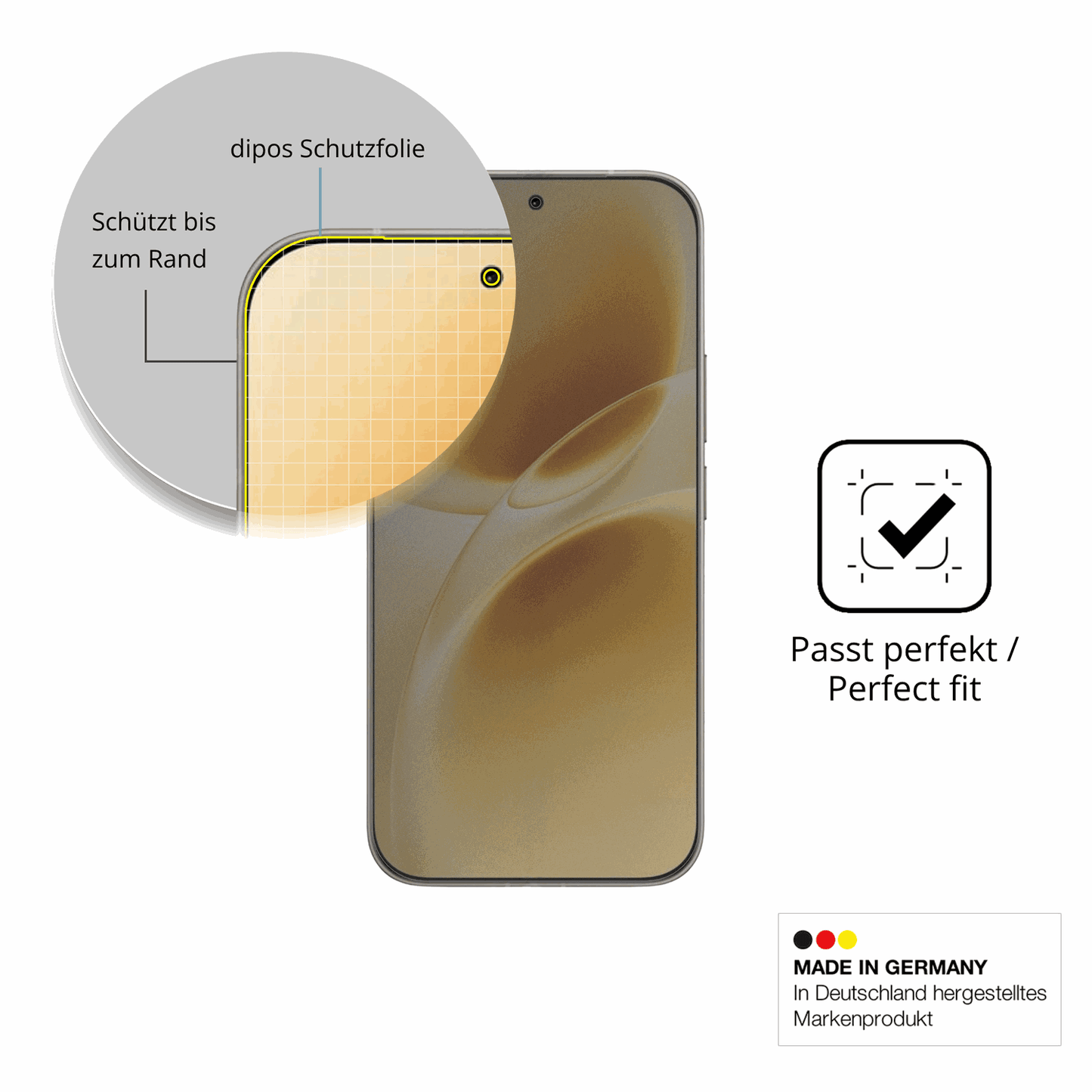 Schutz gegen Kratzer auf dem Vivo V70 Elite Glas durch Schlüssel oder Ähnliches