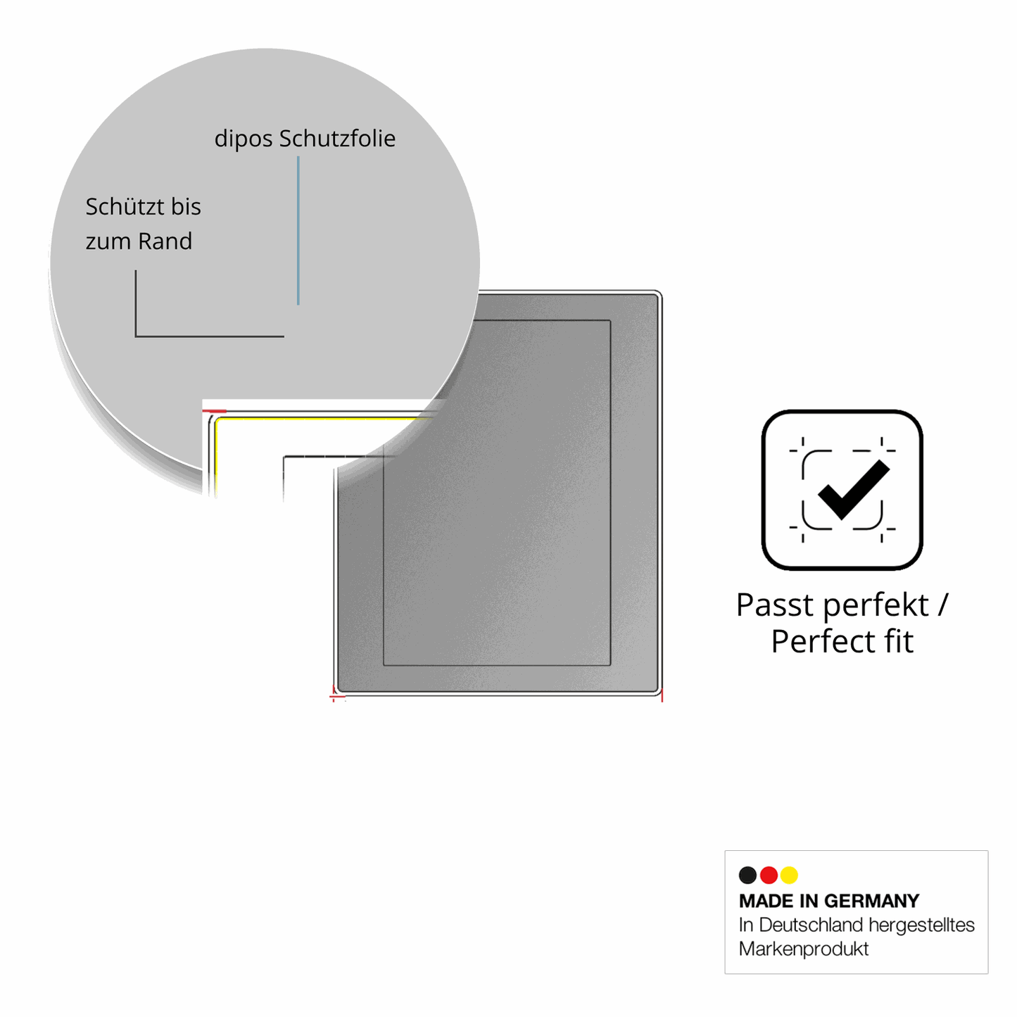 Blickschutzfolie für BUCHER automation JetView 1010 matt Schutzfolie Privacy