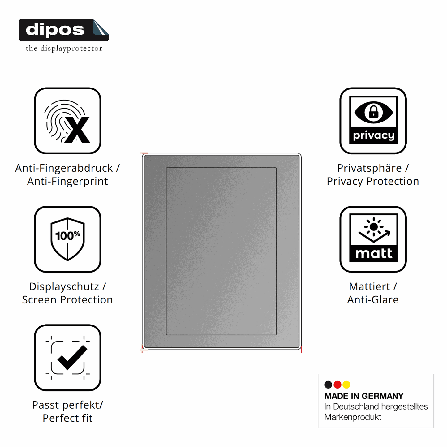 Blickschutzfolie für BUCHER automation JetView 1010 matt Schutzfolie Privacy
