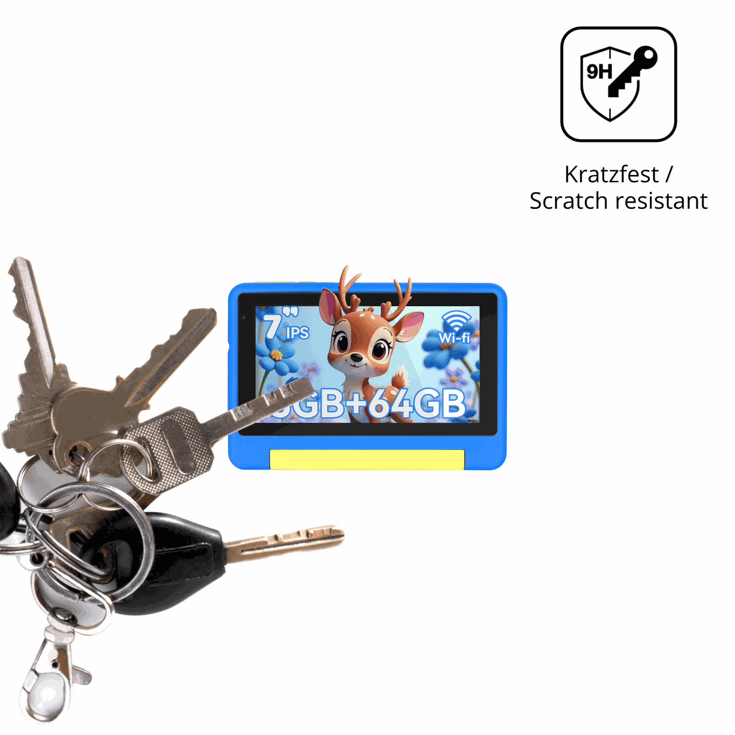 dipos Displayschutz für Bufo Kids Tablet 7 Zoll, transparente Oberfläche, perfekte Passform auch für die Rundungen