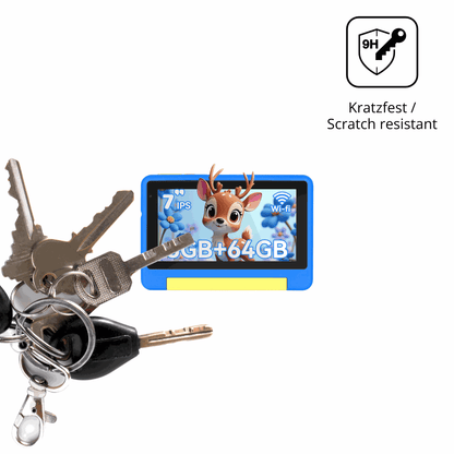 dipos Displayschutz für Bufo Kids Tablet 7 Zoll, transparente Oberfläche, perfekte Passform auch für die Rundungen