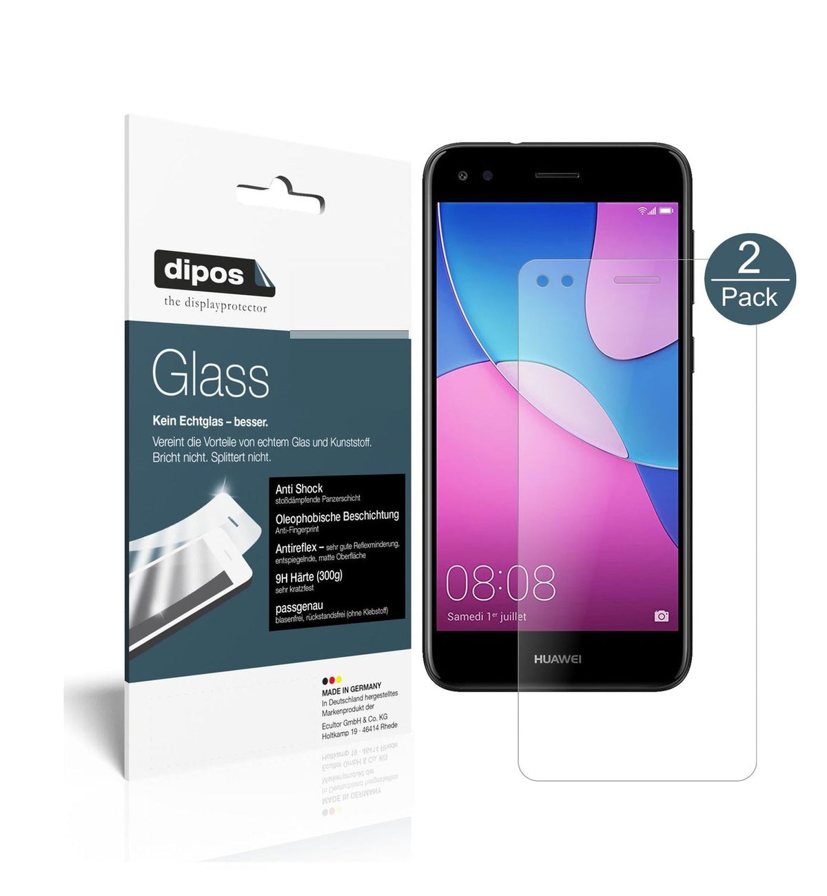 1x 9H Schutzfolie matt für Huawei Y6 Pro 2017 Panzerfolie