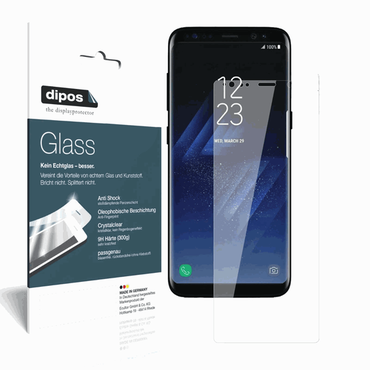 Matte Displayschutzfolie von dipos passend für Samsung Galaxy S8 Plus, 9H kratzfest und blasenfrei montiert