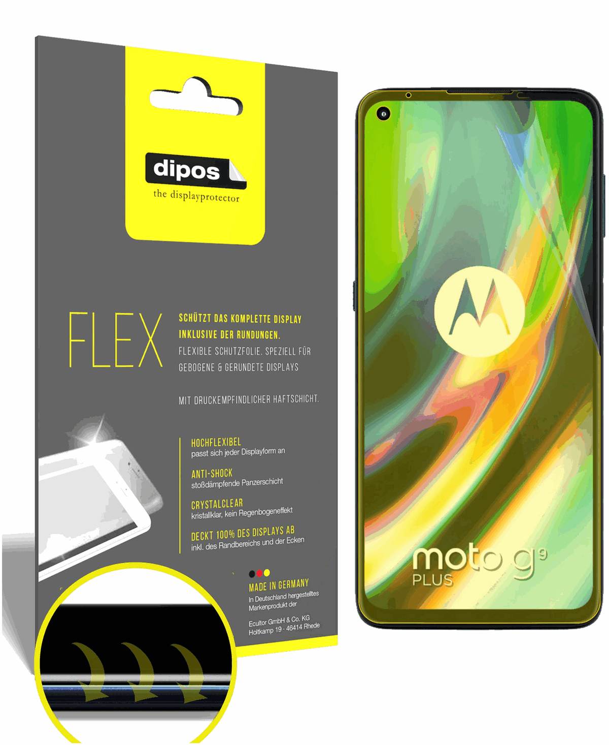 3x 3D Full Cover Schutzfolie für Motorola Moto G9 Plus