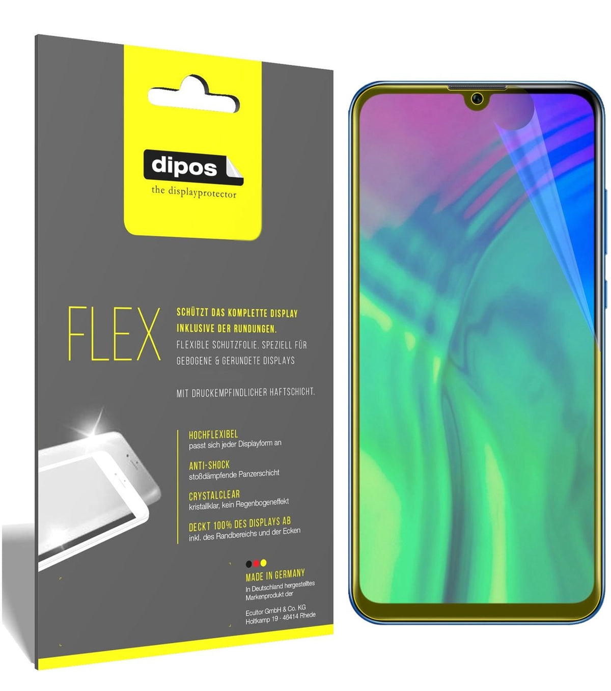 2x 3D Full Cover Schutzfolie für Honor 20i
