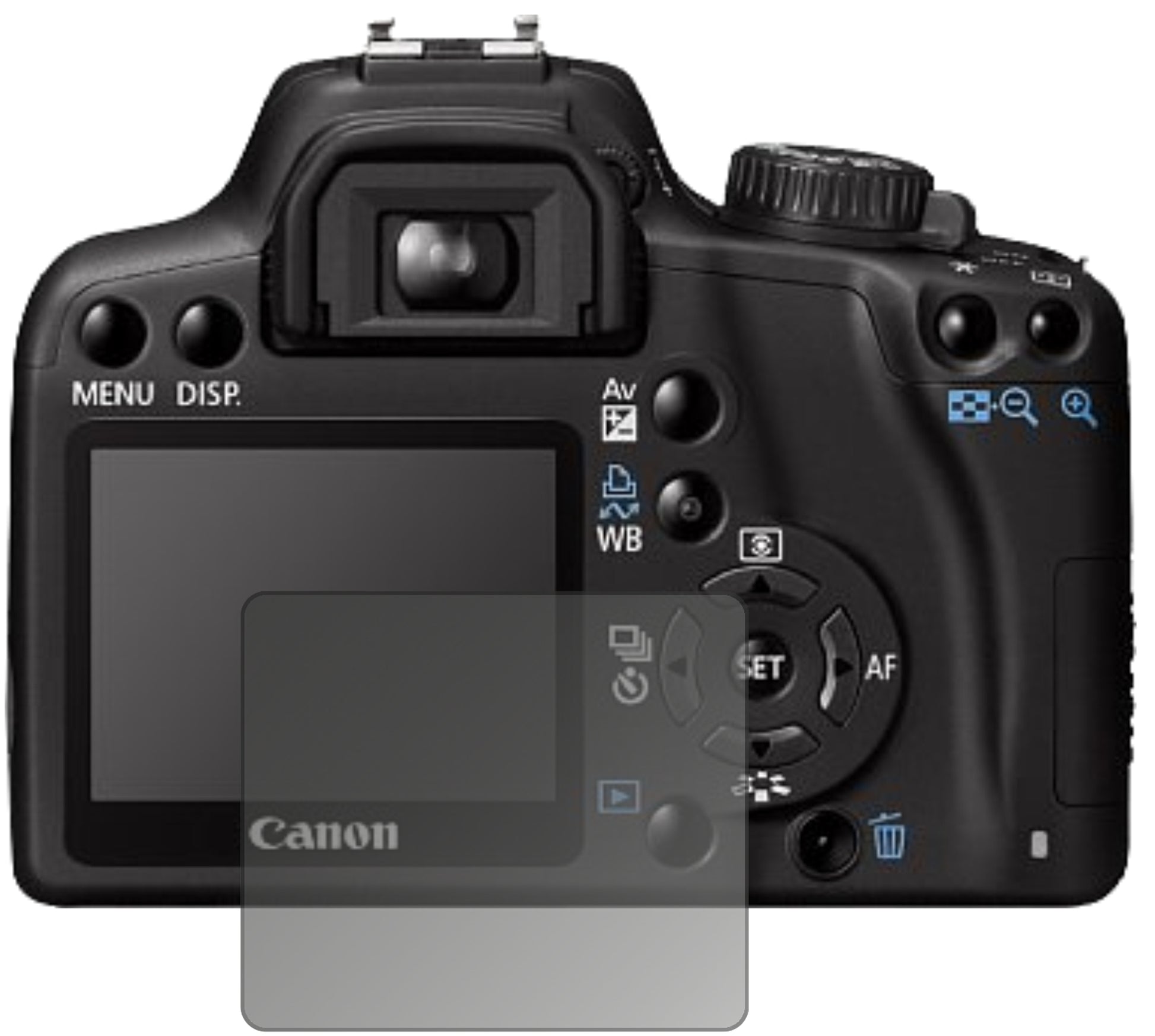 Blickschutzfolie von dipos passend für Canon EOS 1000D, präziser Zuschnitt und blasenfrei montiert