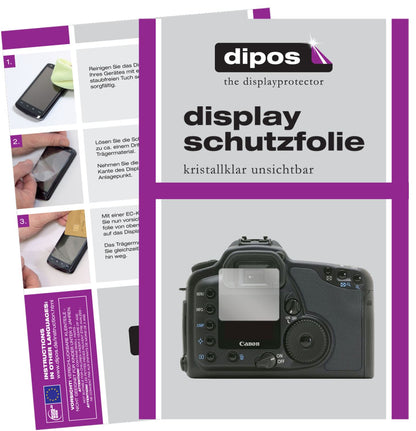 Klare Displayschutzfolie von dipos passend für Canon Eos 10D, präziser Zuschnitt und blasenfrei montiert