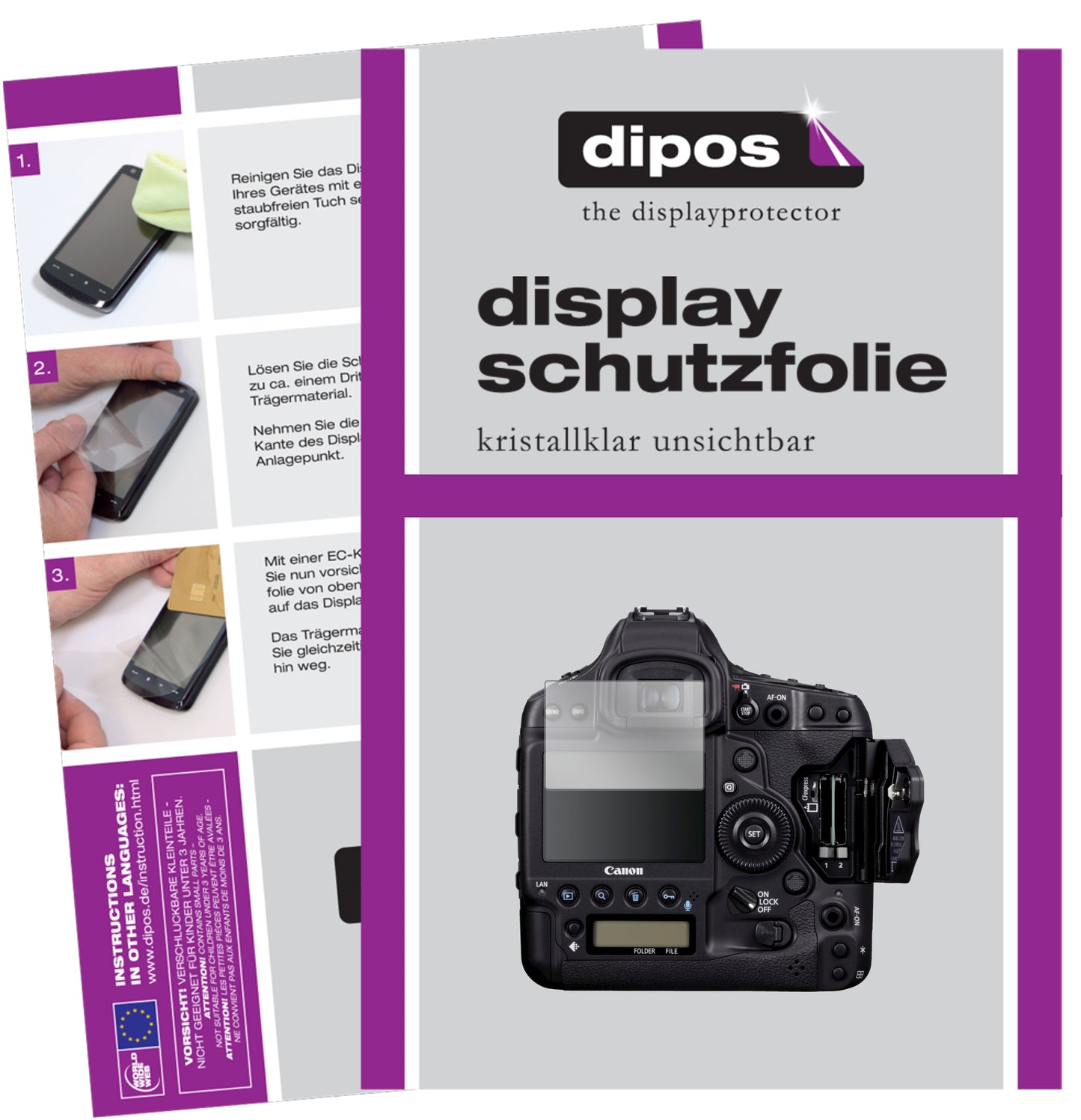 5x Schutzfolie klar für Canon Eos 1DX Mark III Display-Schutzfolie