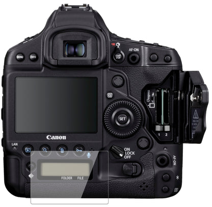CanonEos 1DX Mark II mit aufgebrachter dipos Flex Schutzfolie, glasklare Darstellung ohne Einschränkungen