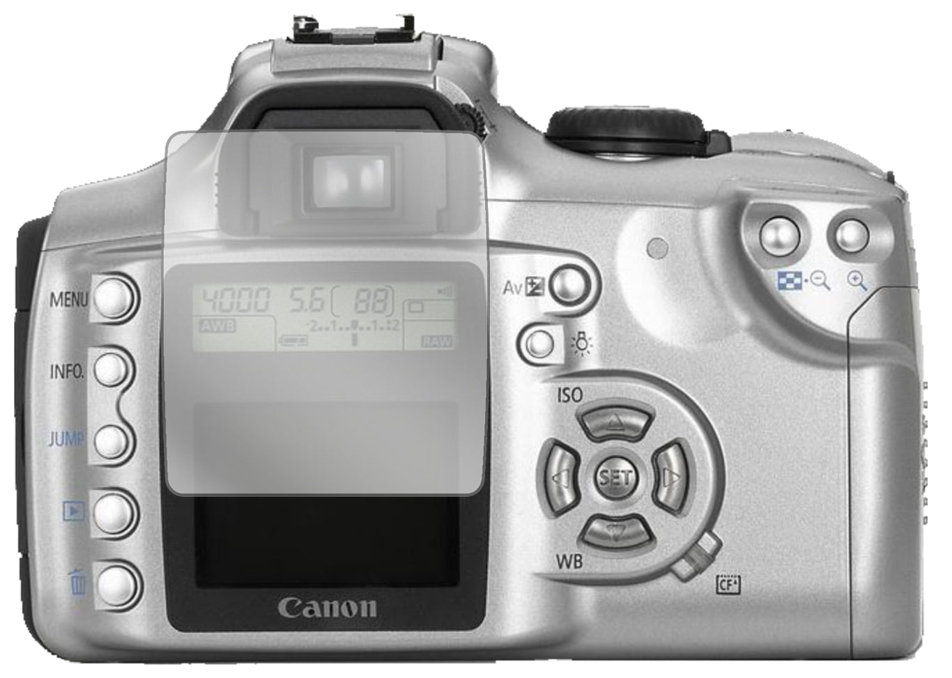 2x Schutzfolie klar für Canon EOS 300D Display-Schutzfolie