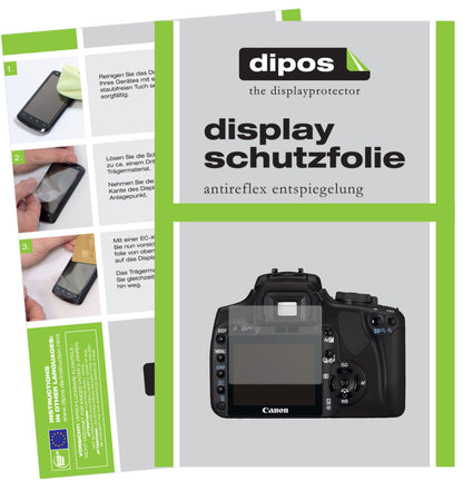 Matte Displayschutzfolie von dipos passend für Canon EOS 400D, präziser Zuschnitt und blasenfrei montiert