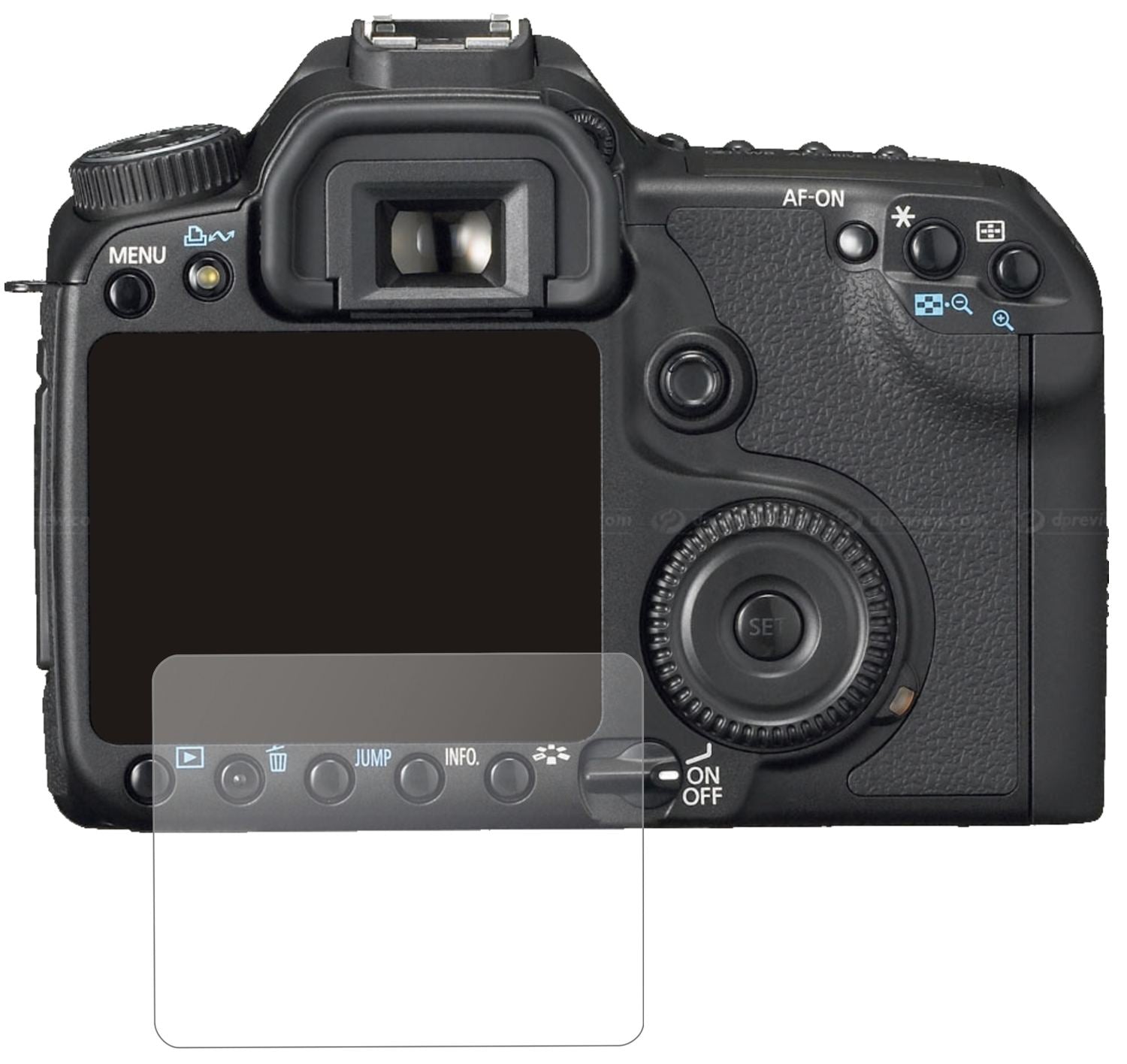CanonEos 50D mit aufgebrachter dipos Panzerfolie, die lästige Fingerabdrücke minimiert