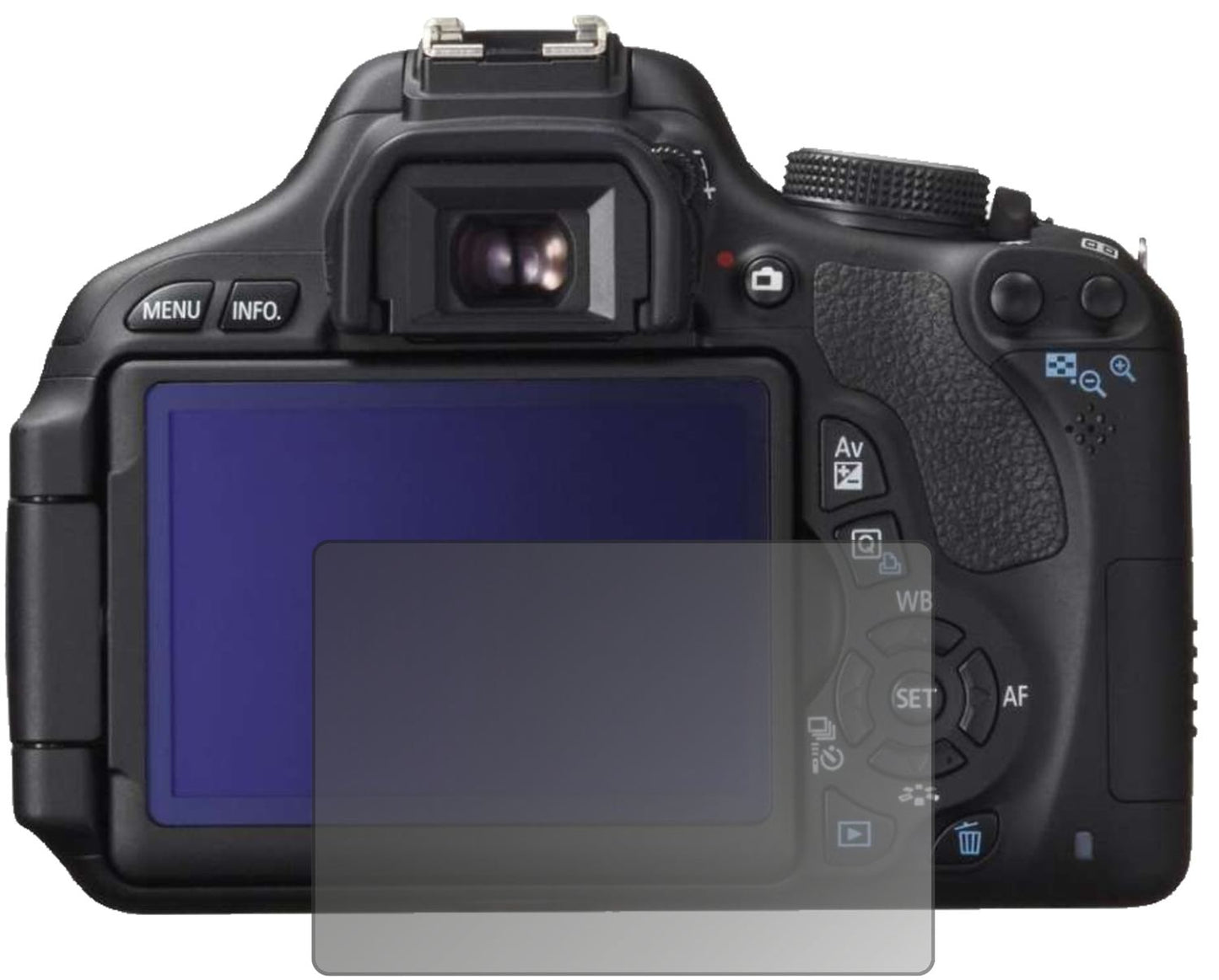 Blickschutzfolie von dipos passend für Canon EOS 750D, präziser Zuschnitt und blasenfrei montiert