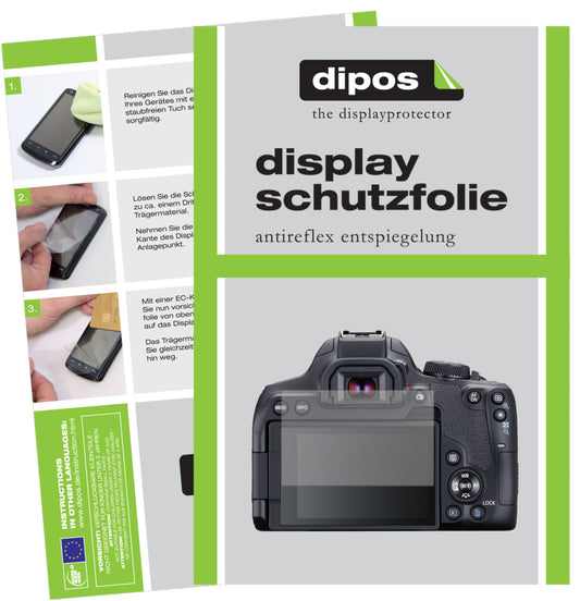 Matte Displayschutzfolie von dipos passend für Canon EOS 850D, präziser Zuschnitt und blasenfrei montiert
