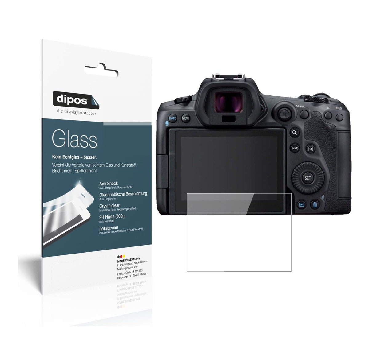 2x 9H Schutzfolie für Canon EOS R5 Panzerfolie
