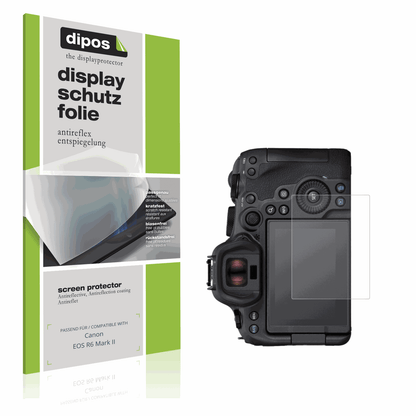 Matte Displayschutzfolie von dipos passend für Canon EOS R6 Mark II, präziser Zuschnitt und blasenfrei montiert