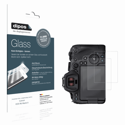Matte Displayschutzfolie von dipos passend für Canon EOS R6 Mark II, 9H kratzfest und blasenfrei montiert