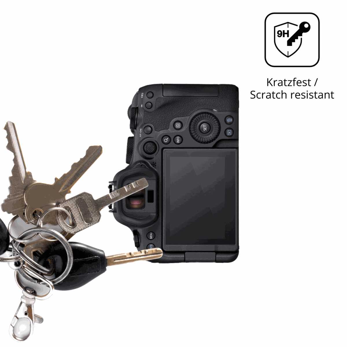 dipos Displayschutz für Canon EOS R6 Mark II, transparente Oberfläche, perfekte Passform auch für die Rundungen