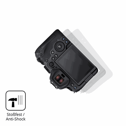 Schutz gegen Kratzer auf dem Canon EOS R6 Mark II Glas durch Schlüssel, Stöße gegen die Tischkante oder Stürze