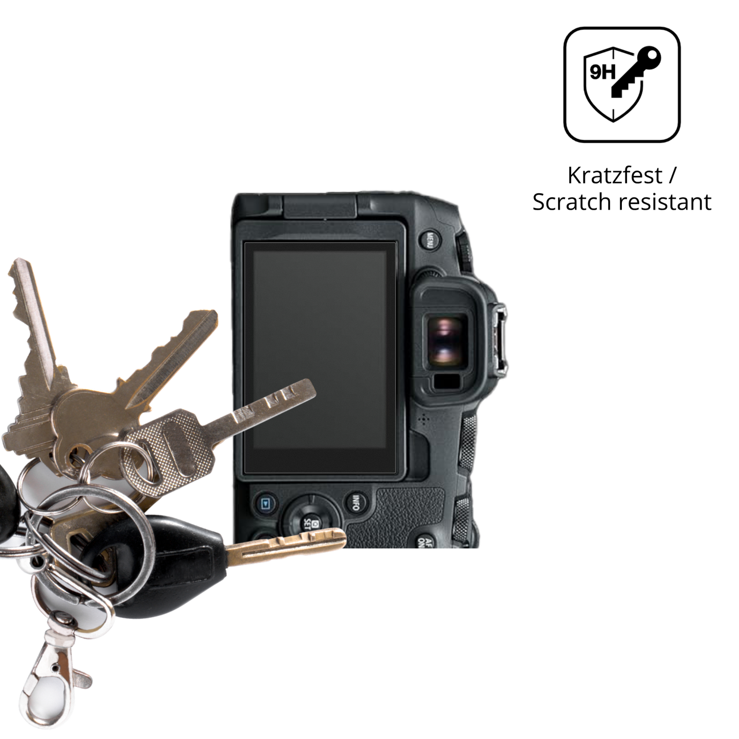 dipos Displayschutz für Canon EOS R8, mattierte Oberfläche, robuste Festigkeit und perfekte Passform