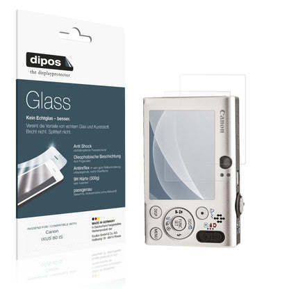 Matte Displayschutzfolie von dipos passend für Canon IXUS 80 IS, 9H kratzfest und blasenfrei montiert