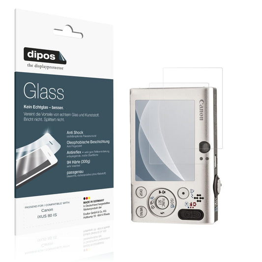 Matte Displayschutzfolie von dipos passend für Canon IXUS 80 IS, 9H kratzfest und blasenfrei montiert