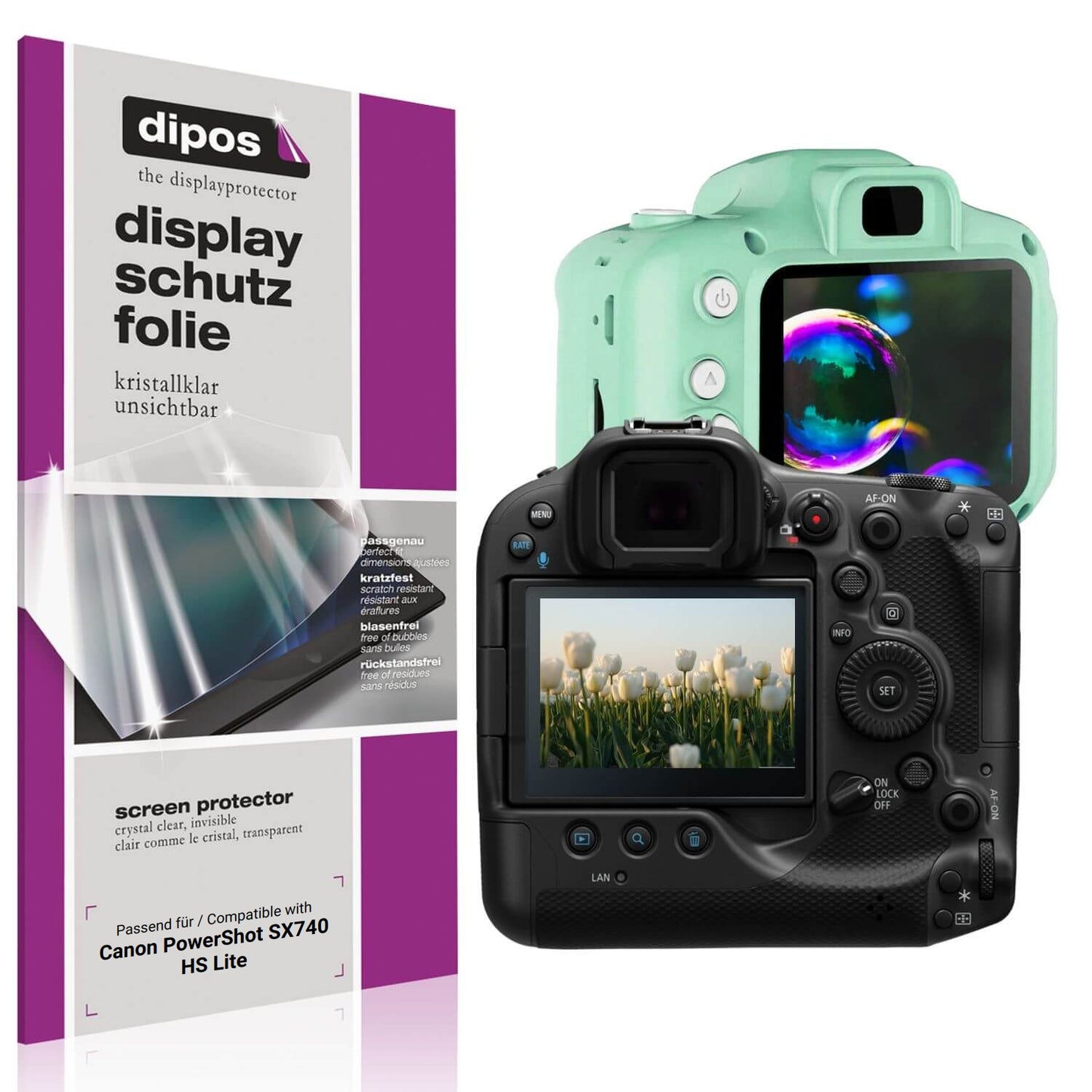 4x Schutzfolie klar für Canon PowerShot SX740 HS Lite Display-Schutzfolie