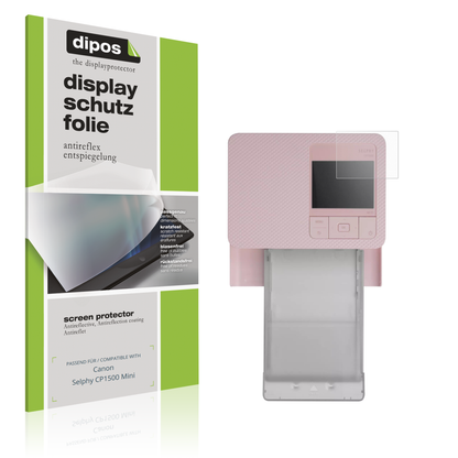 Matte Displayschutzfolie von dipos passend für Canon Selphy CP1500 Mini, präziser Zuschnitt und blasenfrei montiert